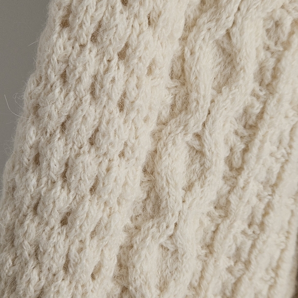 Aritzia Wilfred Free Cable Knit Fisherman Cardigan Alpaca Merino Wool Small - Picture 11 of 15
